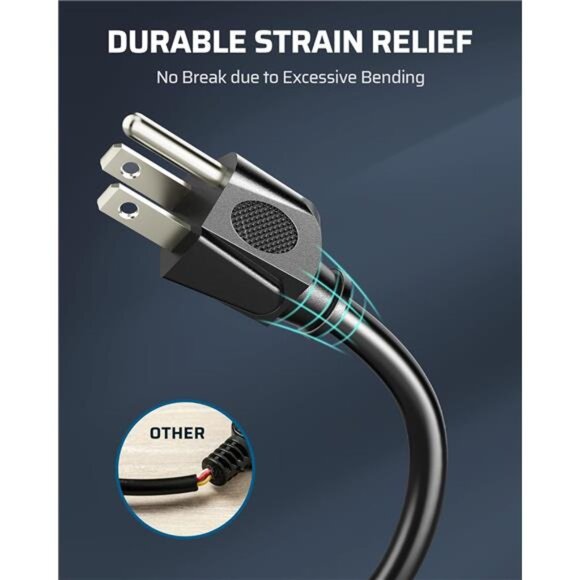 Extension Cord 3ft, 14/3 SJTW Weatherproof Power Cable for Indoor Outdoor Use - Picture 6 of 7